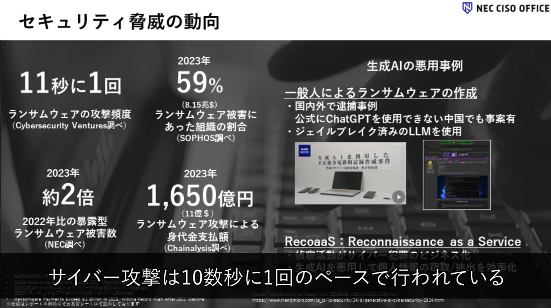 サイバーセキュリティダッシュボードによるデータドリブンなセキュリティカルチャー変 - 1. NECが直面していたセキュリティ課題