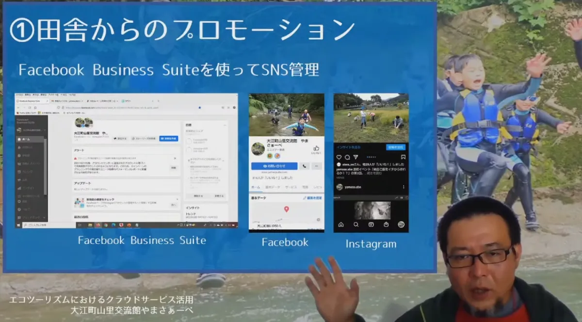 エコツーリズムでのクラウドサービス活用 - Facebook Business Suite