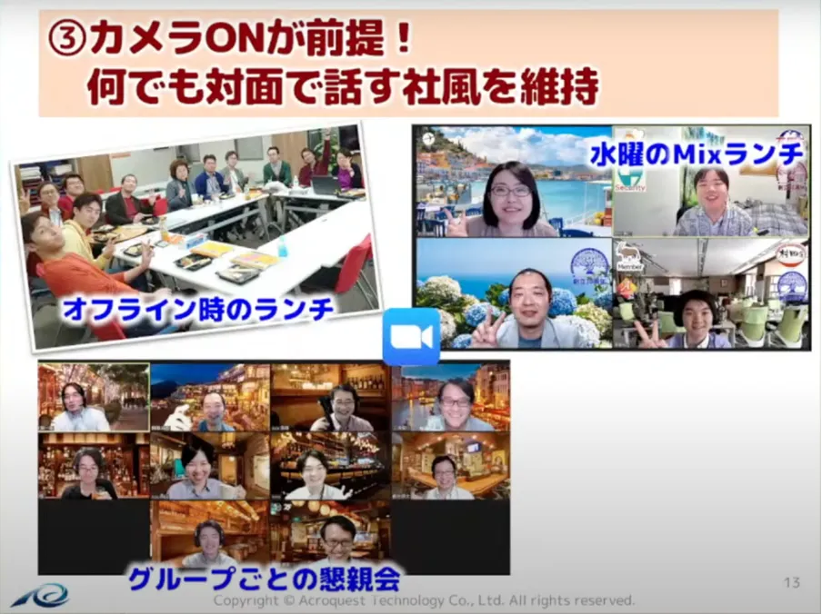 【アクロクエストテクノロジー株式会社】フルリモートでも、社員とクラウドの力で、オ - ③原則カメラON、顔を見て話す