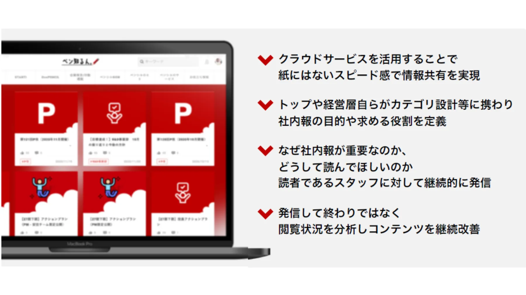 株式会社ペンシル「クラウド型社内報の活用で組織の一体感が生まれコロナ禍でも従業員 - 取組みのポイント