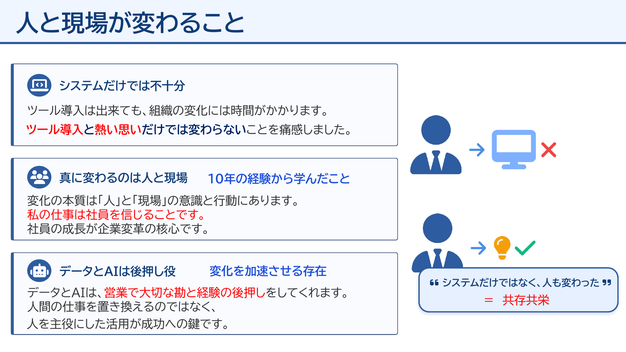 人と現場が変わることの意味
